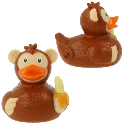 Image de Van der Meulen, canard en caoutchouc, jouet de bain, jaune et marron