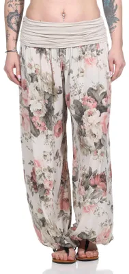 Produktbild von Haremshose Damen leichte BOHO Sommerhose mit weitem Bein Gr. 36 bis 48 Yoga-Hose