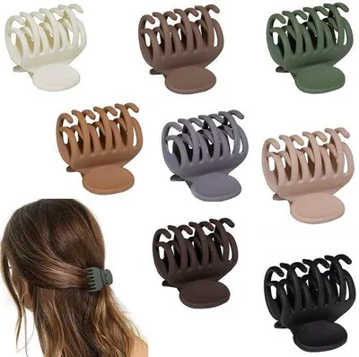 Productafbeelding van 8 stuks matte geometrische haarclips van 1,6 inch voor vrouwen - haarclips - haarspelden - hoofdband - sterke clips voor dun en dik haar