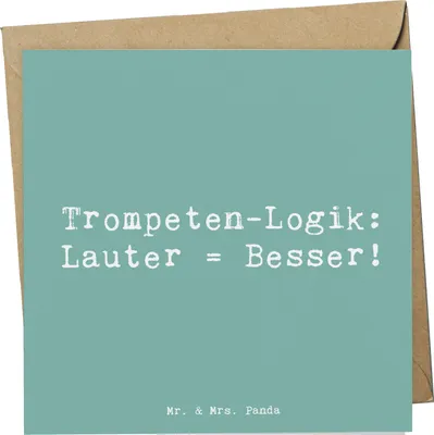 Produktbild von Mr. & Mrs. Panda Grußkarte Spruch Trompeten Weisheit - Meeresbrise - Geschenk, Musikinstrumente, Klappkarte, Musik, Blasinstrumente, Musiker, faltkarte, Instrument, laut