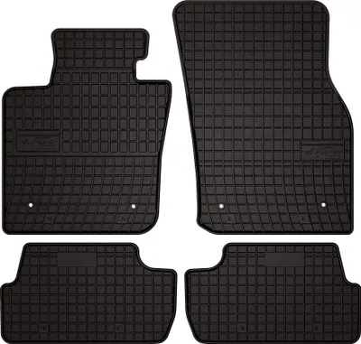 Produktbild von Gummifußmatten passend für Mini Cooper III F56 (Schrägheck, Bj. 2014-) –  schwarz, passgenau, mit Befestigungen set 4 Stk. - Gummi-Automatten