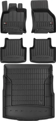 Zdjęcie produktu dla Zestaw dywaników podłogowych i wykładziny bagażnika OMAC do VW Passat B8 2014-2019 gumowy czarny 5x