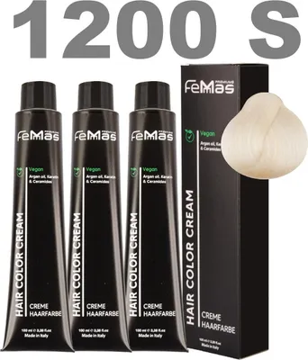 Produktbild von FemMas Haarfarbe mit Arganöl Superaufheller Natur 900 S | 3x100ml