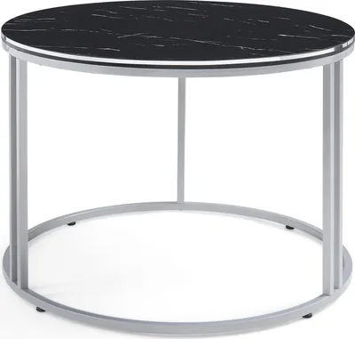 Obrázok produktu pre Konferenčný stolík "Aulum" 50 x 70 cm mramor, čierna / strieborná