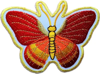 Produktbild von Schmetterling - Aufnäher, Bügelbild, Aufbügler, Applikationen, Patches, Flicken, Zum Aufbügeln, Größe: 8,6 x 6,4 cm