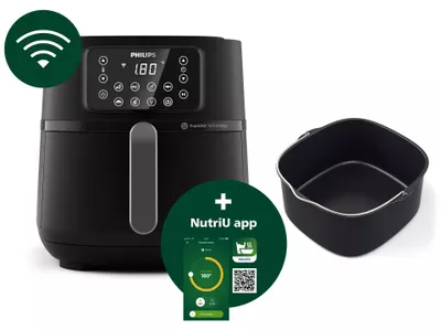 Productafbeelding van Oil-free fryer - PHILIPS - HD9285/93 Airfryer - Connected - Black - 5000 Series - 7.2L