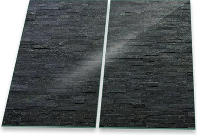 Produktbild von Herdabdeckplatte Abdeckung Glaskeramikfeld Abdeckplatte 2-Teilig 60x52 Ziegel Schwarz
