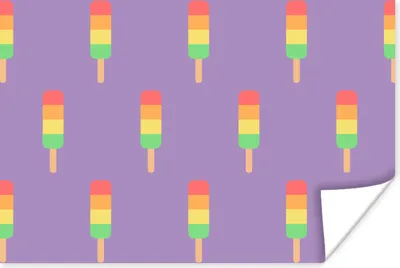 Produktbild von MuchoWow® Poster Eiscreme - Muster - Farben - Lila 90x60 cm - Schlafzimmer