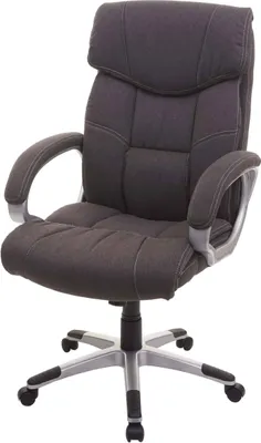 Produktbild von Bürostuhl HWC-A71, Chefsessel Drehstuhl Schreibtischstuhl, Stoff/Textil, dunkelgrau