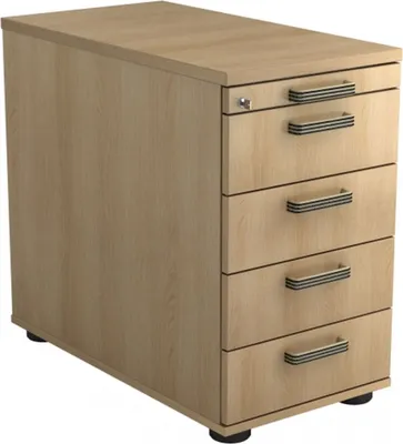 Produktbild von SIGNA SC50 SG - Rollcontainer Eiche mit 4 Schüben Streifengriff Kunststoff