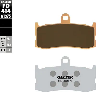Produktbild von Bremsbeläge Set Galfer 2x FD414G1375 Sinter-Metall SPORT vorne für Triumph Daytona R 675 ccm Bj. 2009 - 2018
