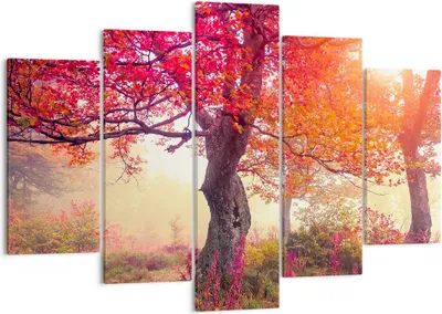 Produktbild von Bild auf Leinwand - Leinwandbild - Baum Natur Wiese - 150x100cm - Wand Bild - Wanddeko - Leinwanddruck - Bilder - Kunstdruck - Wanddekoration - Leinwand bilder - Wandkunst - EA150x100-3658