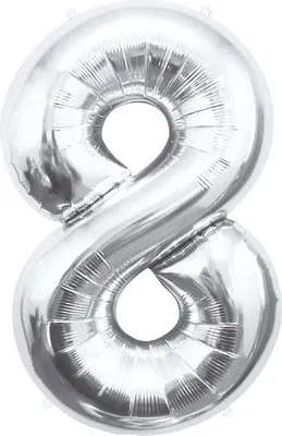 Immagine prodotto di Pallone in foil XL numero 8 argento 85 cm