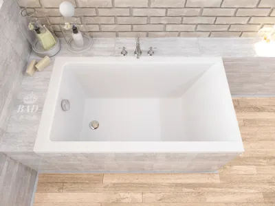 Zdjęcie produktu dla Wanna Akrylowa Zestaw 4w1 Prostokątna 120x70 Biała + Styropianowy Nośnik Stabilizujący, Nowoczesny Syfon i Nogi (stelaż) w komplecie | BADLAND CAPRI