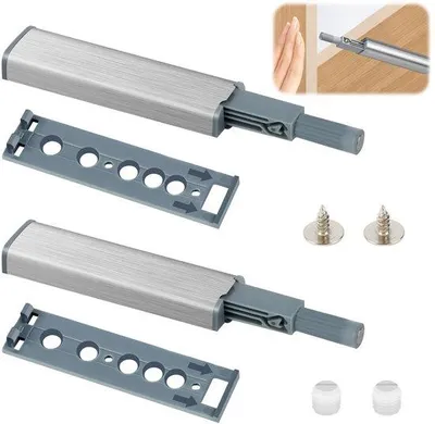 Produktbild von Unyqoos® Set (2 Stück) Drucköffner für Schrank- & Möbeltüren und Schubladen, rostbeständig, einfache Montage ohne Bohren