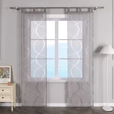 Immagine prodotto di Omgoods - Set di 2 tende trasparenti in voile con passanti - 57 x 175 cm