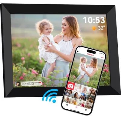 Produktbild von Siltcon® Digitaler Bilderrahmen 10,1 Zoll – WLAN, Frameo, 16GB, Touchscreen