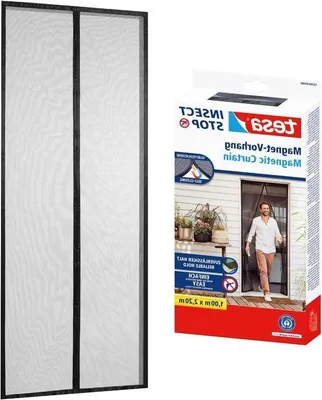 Productafbeelding van Famanu insectenwerend magnetisch gordijn - voor balkon- en terrasdeuren - Eenvoudige installatie zonder boren - 0,80 m x 2,00 m, antraciet