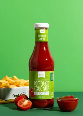 Produktbild von Xucker Tomatenketchup, zuckerarm mit Erythrit, vegan, 500ml