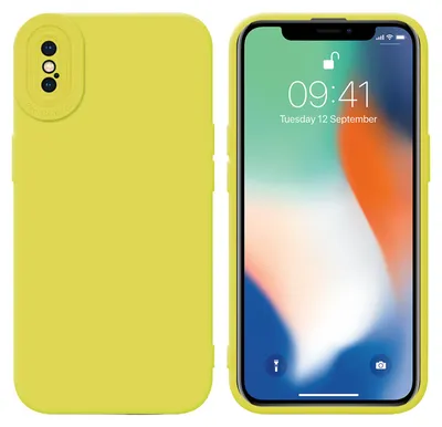 Produktbild von Cadorabo Hülle für Apple iPhone X / XS Schutz Hülle in Gelb TPU Silikon Etui Case Handyhülle