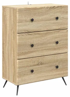 Image de vidaXL Commode en chêne Sonoma 66 x 34,5 x 90 cm en bois d'ingénierie