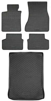 Gummi Kofferraumwanne + Fußmatten Set für 5er BMW G30 Limo, Bj. 11/2017-