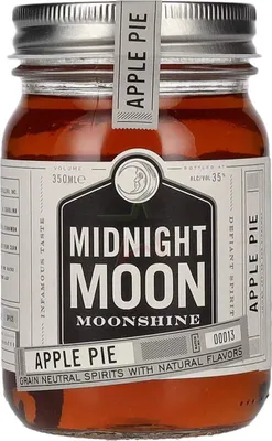 Obrázek produktu pro Midnight Moon, pálenka s příchutí jablečného koláče, 35 % alkoholu, objem 0,35 litru