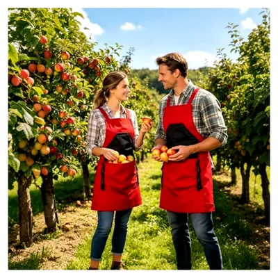 Produktbild von Gartenschürzen mit verstellbaren Trägern und mehreren Taschen, strapazierfähig für Gartenarbeit