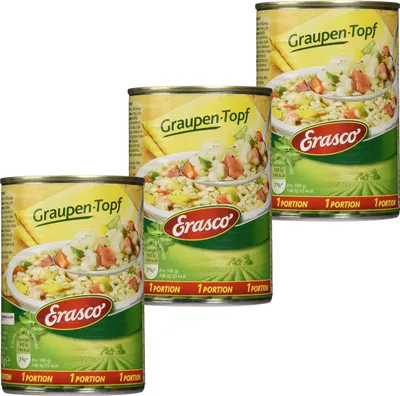 Image de Erasco Potée de Gris avec beaucoup d'orge perlé et de légumes frais 400g paquet de 3