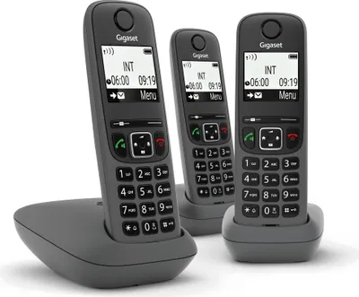 Image de Téléphone analogique Gigaset SIEAS490TRIOBK Trio DECT avec identification de l'appelant Noir