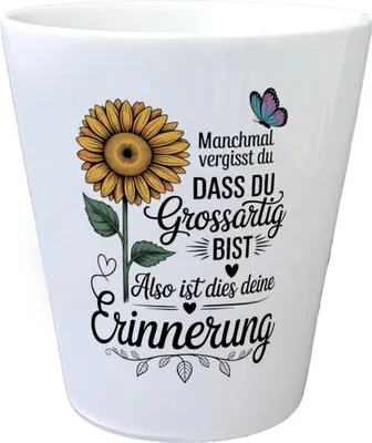 Produktbild von Du bist grossartig Blumentopf mit Sonnenblume