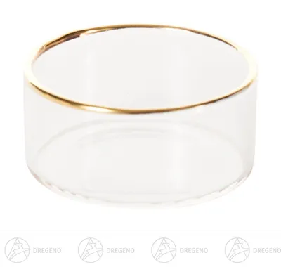 Produktbild von Ersatzteile & Bastelbedarf Teelichthalter Glas mit Goldrand  Breite x Höhe x Tiefe 4,5 cmx2,1 cmx4,5 cm NEU