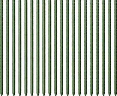 Image de Toboli 20 tuteurs verts 90 cm Ø 11 mm Tuteurs en métal et plastique, tuteurs pour tomates et plantes grimpantes