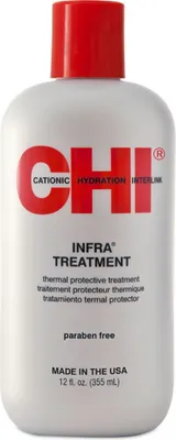 Zdjęcie produktu dla CHI Infra Treatment, Kobiety, Do wszystkich włosów, Ochrona koloru, Nawilżający, Świecący, Zmiękczający, Wzmacniający, 300 ml, Butelka, Gluten, Paraben, Siarczan