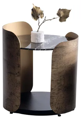 Immagine prodotto di Tavolino di design in legno con piano in marmo moderno per soggiorno
