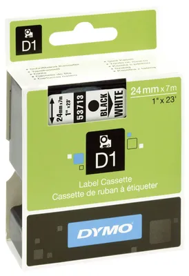 Image de Dymo D1 Ruban 24 mm x 7 m noir sur blanc 53713