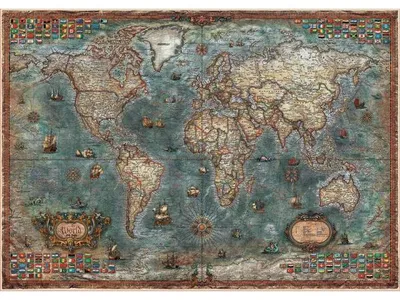 Image de Puzzle carte du monde antique 8000 pièces - collection planisphère - educa 18017