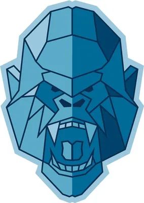 Logo von Friction Labs mit stilisiertem Gorilla-Kopf in blauen Tönen.