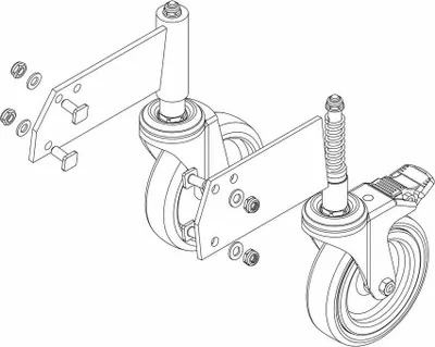 Produktbild von MUNK Rollensatz inkl. Montagesatz für Plattformleitern 51207