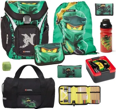 Produktbild von Lego Ninjago Schulranzen Set EXPLORER GOLDEN POWER (2024) 9-teilig mit Sporttasche