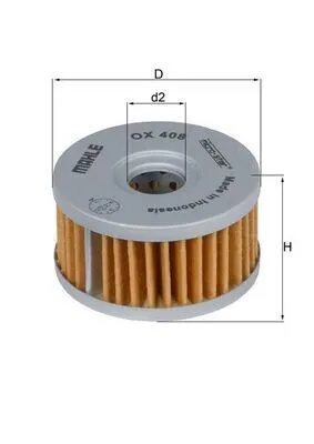 Produktbild von Ölfilter MAHLE OX 408 Filtereinsatz
