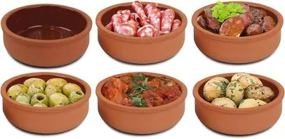 Productafbeelding van Set van 6 Ovenbestendige Klei Bakschalen voor Tapas, Gratin en Ovenschotels