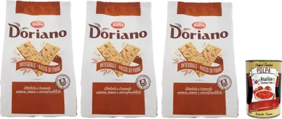 Produktbild von Doria Doriano Crackers Integrali Vollkorn Salzgebäck gesalzen kekse 3x 700 g + Italian Gourmet polpa 400g