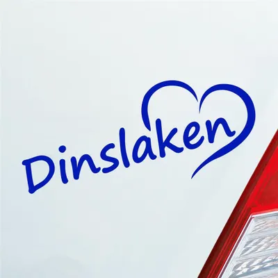 Produktbild von Auto Aufkleber Dinslaken Herz Stadt City Liebe Love Heimat Heart 19x8 cm Dunkelblau Sticker Heckscheibenaufkleber