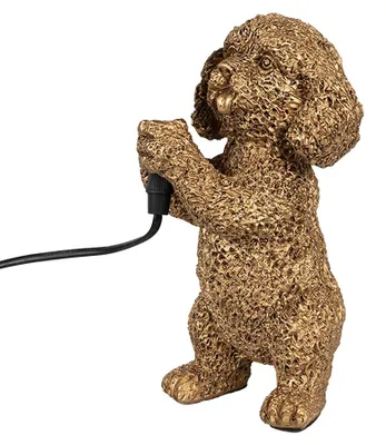 Immagine prodotto di Clayre & Eef Lampada da tavolo Dog 11x13x23 cm Plastica color oro