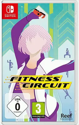 The image shows the front cover of a Nintendo Switch game case for 'Fitness Circuit'.