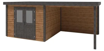 Image de Abri de jardin en bois Aura 6.06x3.09m - 18.72m2 - Ep. 28mm - Traité - 000469 - ALTANKA