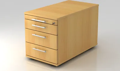 Produktbild von HAMMERBACHER Rollcontainer Solid Maße: 42,8 x 51,2 x 80 cm (B x H x T) Werkstoff: Holz, melaminharzbeschichtet