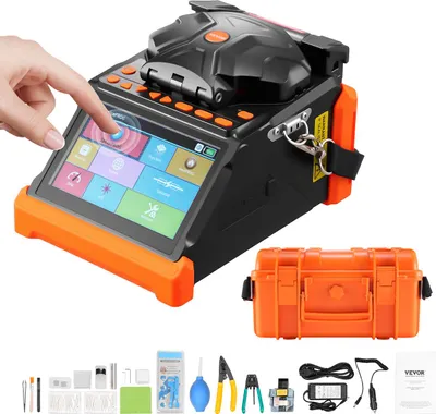 Produktbild von VEVOR Glasfaser Spleißgerät, 6 Motoren, Fusionsspleißgerät, Kern-/Mantelausrichtung, 6 s Spleißen, 13 s Aufheizen, Touchscreen, 3-in-1-Fusion Splicer, 7800 mAh Akku für SM MM DS NZDS