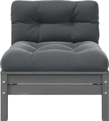 Produktbild von vidaXL Garten-Mittelsofa mit Anthrazit Kissen Grau Massivholz Kiefer